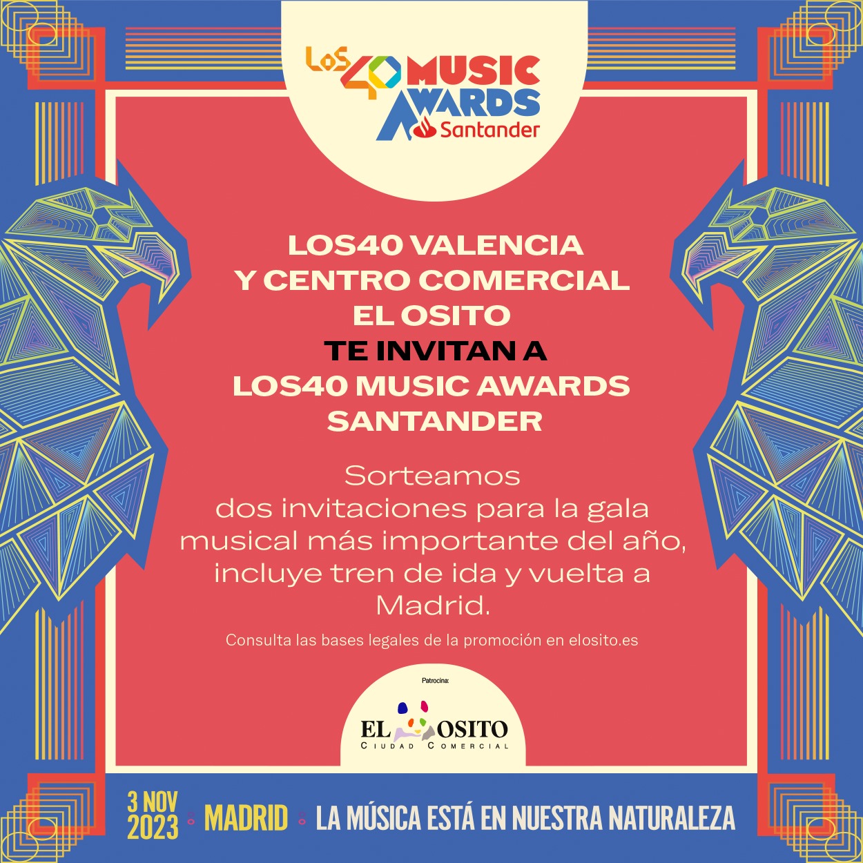 ¡Sorteo Entradas Los40 Music Awards 2023! El Osito